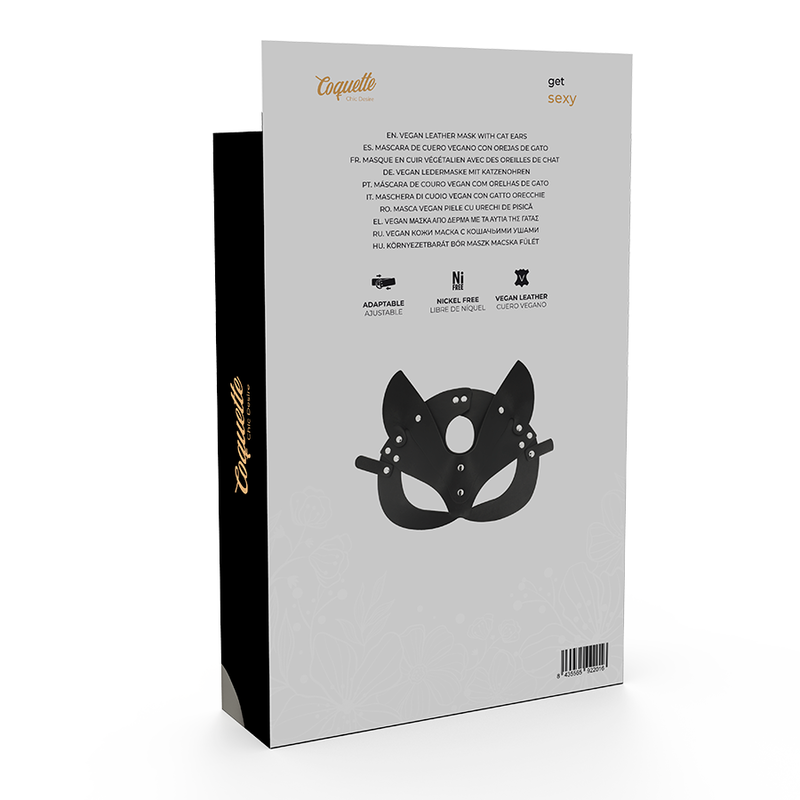COQUETTE CHIC DESIRE - VEGAN LEREN MASKER MET KATTEN OREN