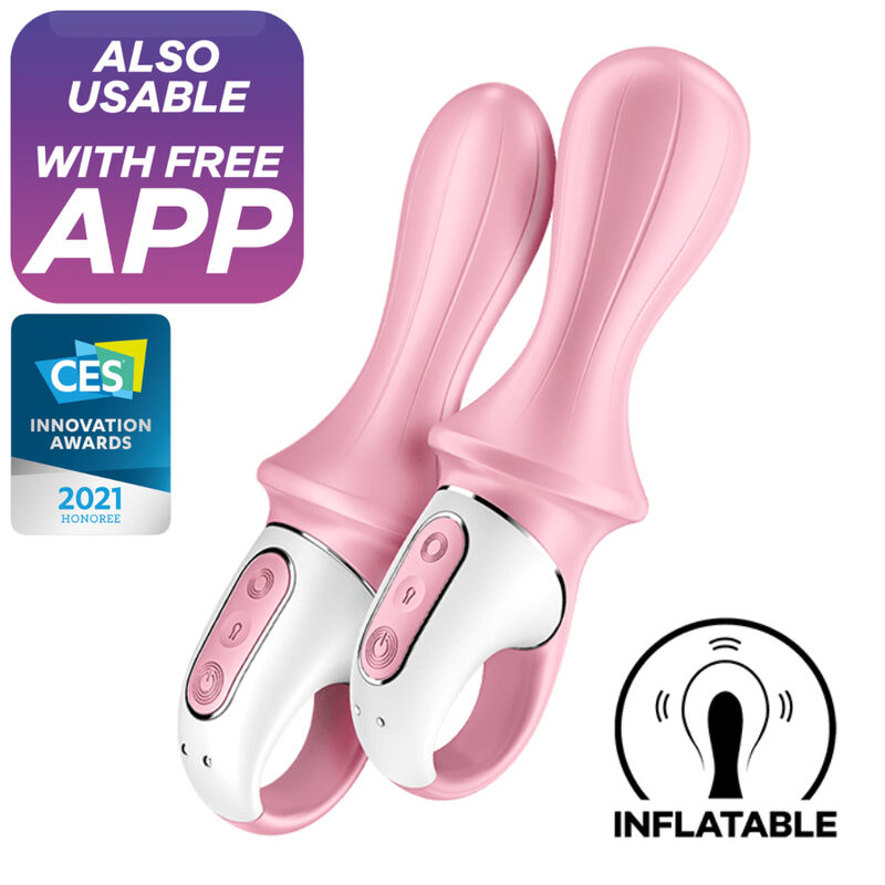 SATISFYER - LUCHTPOMP BOOTY 5+ ROZE OPBLAASBARE ANAAL VIBRATOR