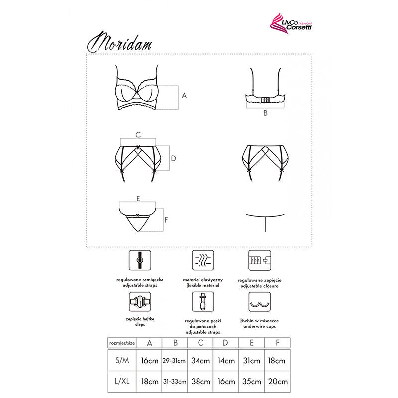LIVCO CORSETTI FASHION - MORIDAM LC 90552 BH + KOUSENBAND + PANTY