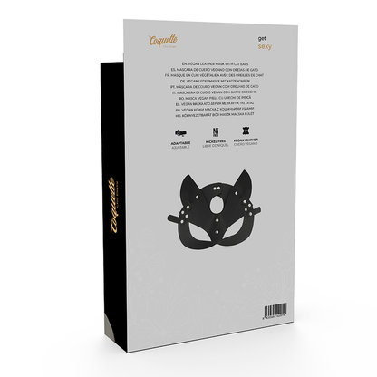 COQUETTE CHIC DESIRE - VEGAN LEREN MASKER MET KATTEN OREN