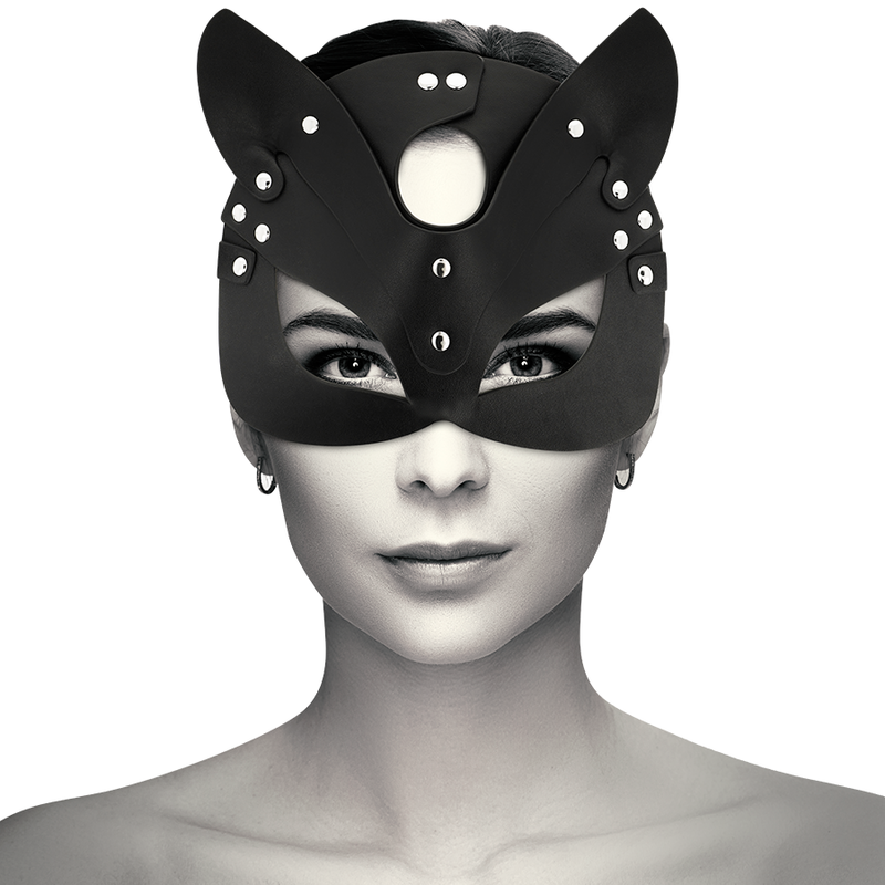 COQUETTE CHIC DESIRE - VEGAN LEREN MASKER MET KATTEN OREN
