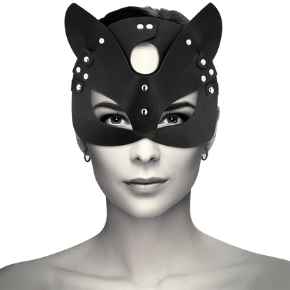 COQUETTE CHIC DESIRE - VEGAN LEREN MASKER MET KATTEN OREN