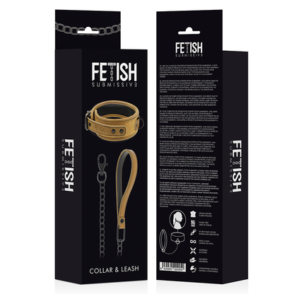 FETISH SUBMISSIVE ORIGEN - NEOPREEN GEVOERDE KETTING MET KETTING